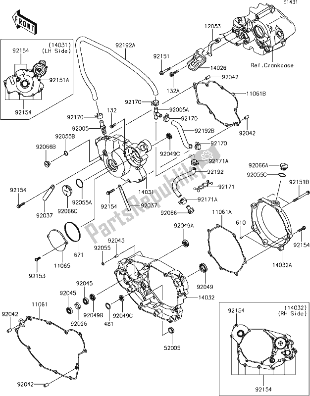 All parts for the 15-1engine Cover(s) of the Kawasaki KLX 450R 2019