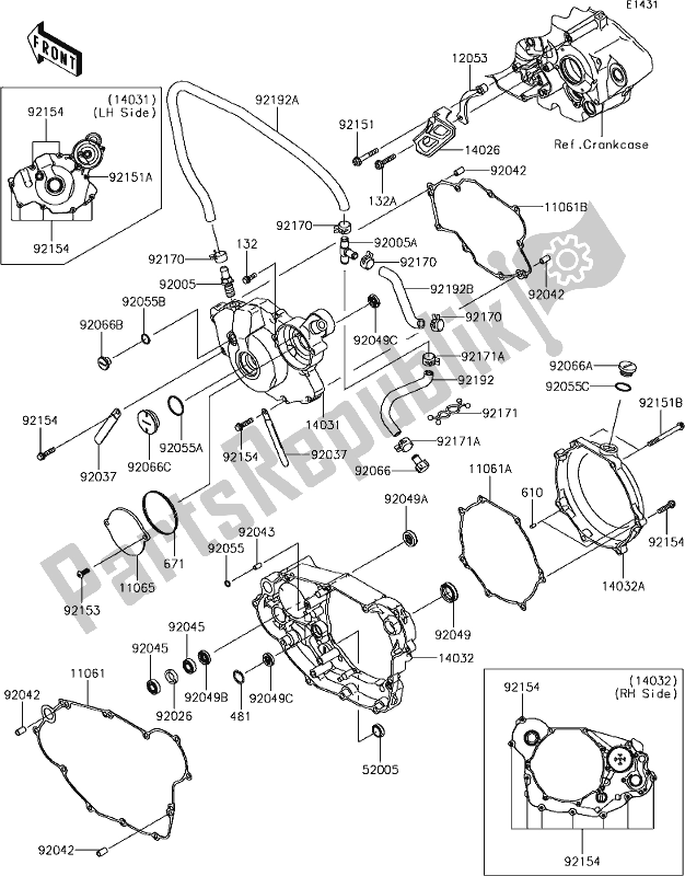 Alle onderdelen voor de 15 Engine Cover(s) van de Kawasaki KLX 450R 2019