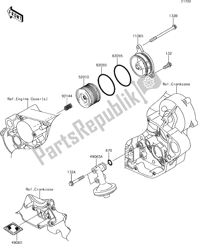 All parts for the 18 Oil Filter of the Kawasaki KLX 450R 2019