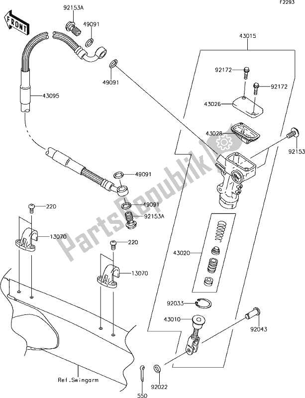 Todas las partes para 40 Rear Master Cylinder de Kawasaki KLX 450R 2019