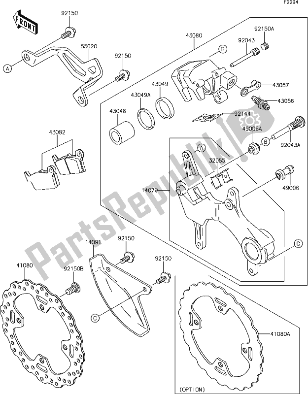 Todas las partes para 41 Rear Brake de Kawasaki KLX 450R 2019