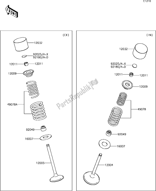 Todas as partes de 6 Valve(s) do Kawasaki KLX 450R 2019