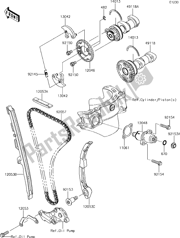 Todas las partes para 7 Camshaft(s)/tensioner de Kawasaki KLX 450R 2019