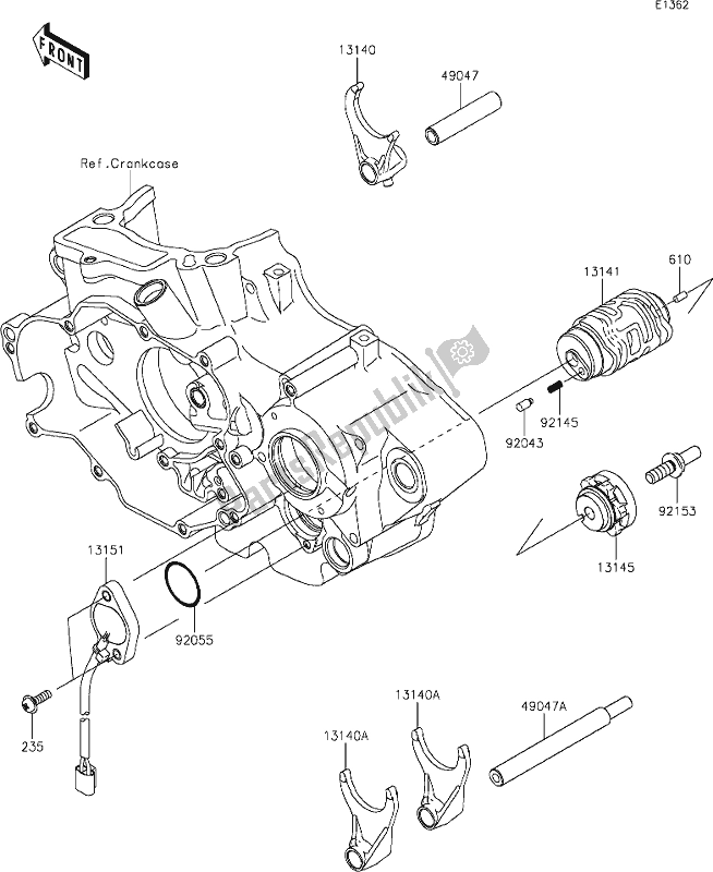 Wszystkie części do 12 Gear Change Drum/shift Fork(s) Kawasaki KLX 450R 2020