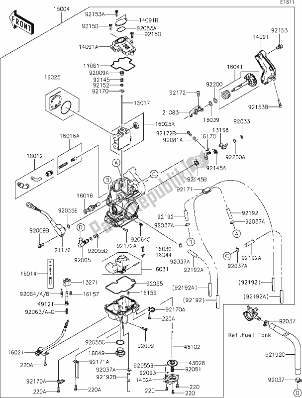 Wszystkie części do 16-1carburetor Kawasaki KLX 450R 2020