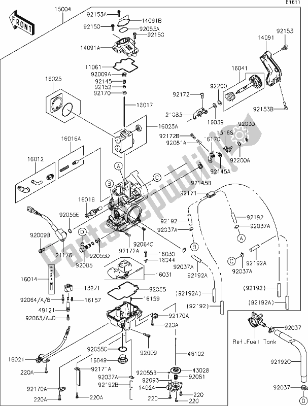 Todas las partes para 16-2carburetor de Kawasaki KLX 450R 2020