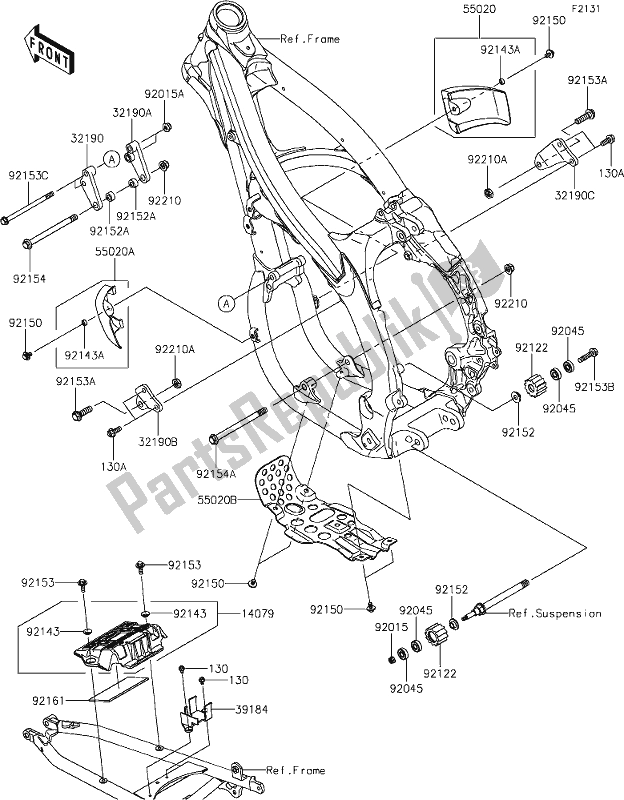 Wszystkie części do 27 Frame Fittings Kawasaki KLX 450R 2020