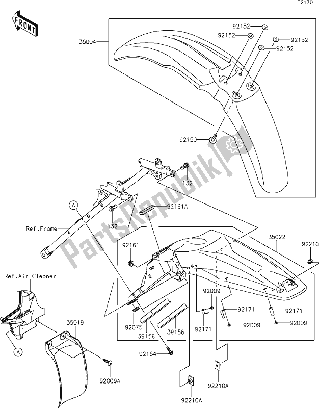 Wszystkie części do 31 Fenders Kawasaki KLX 450R 2020