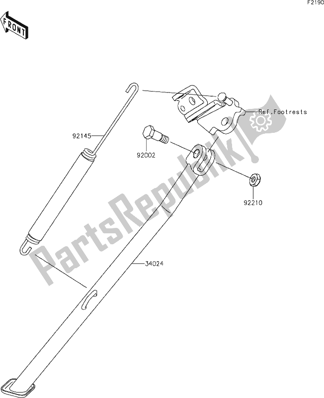 All parts for the 32 Stand(s) of the Kawasaki KLX 450R 2020