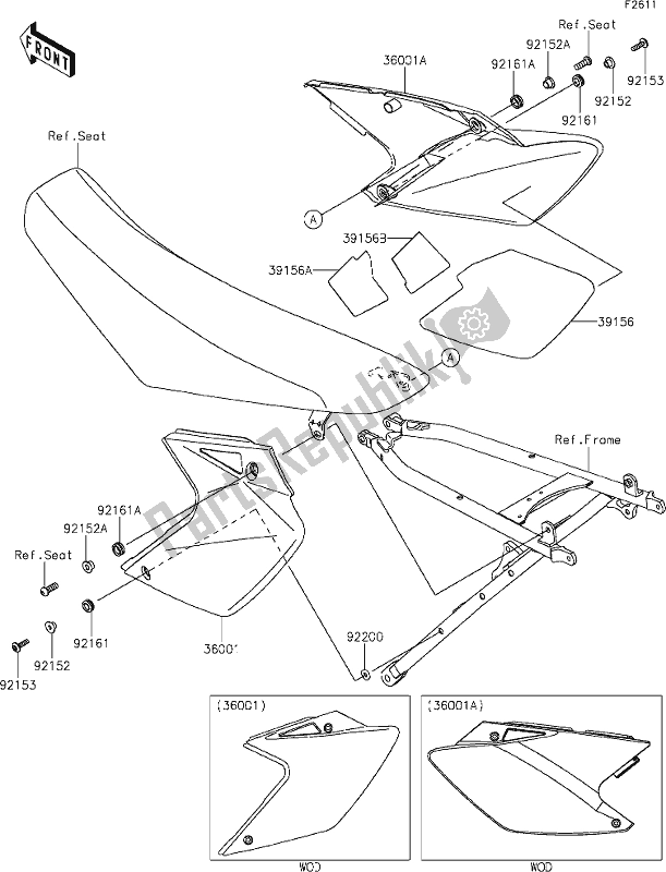 Toutes les pièces pour le 48 Side Covers du Kawasaki KLX 450R 2020