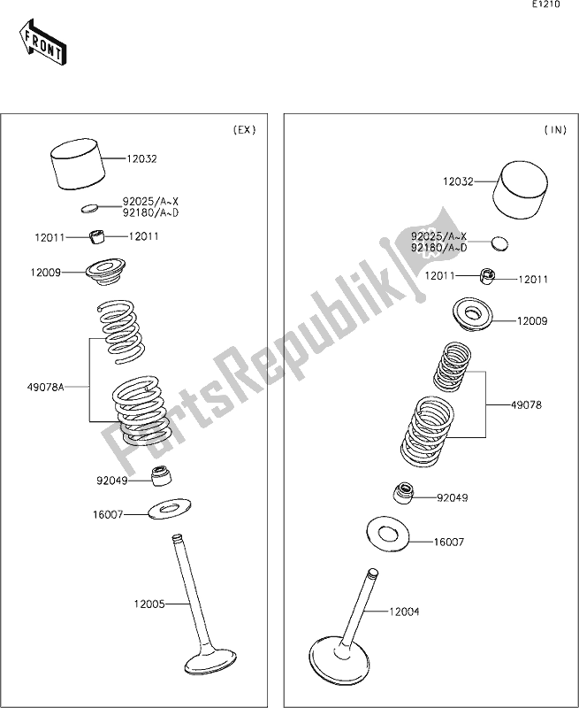 All parts for the 6 Valve(s) of the Kawasaki KLX 450R 2020