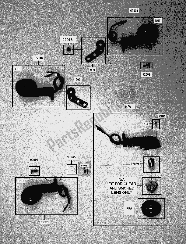 All parts for the 61 Adr Indicators of the Kawasaki KLX 450R 2020