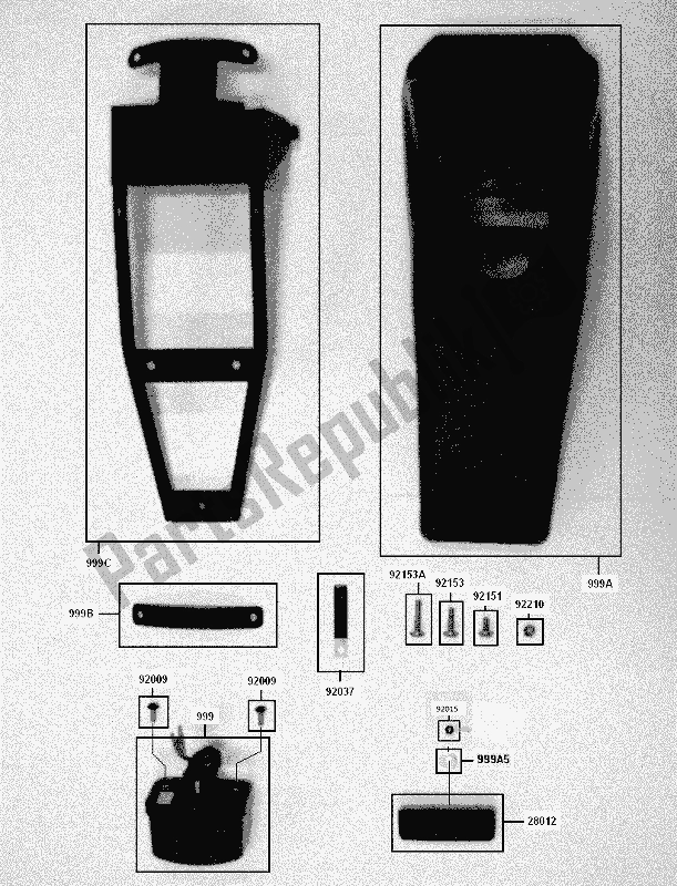 All parts for the 62 Adr Rear Fender/tailight of the Kawasaki KLX 450R 2020