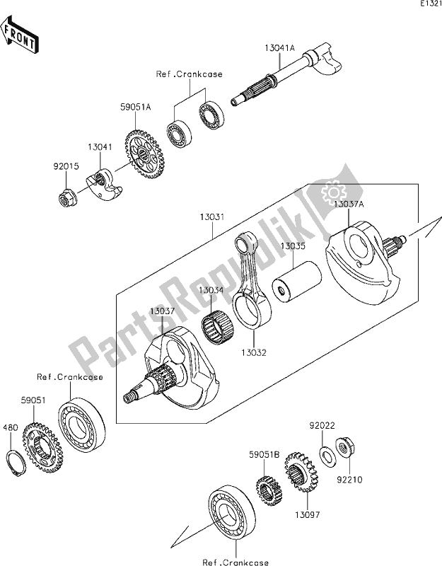 All parts for the 8 Crankshaft of the Kawasaki KLX 450R 2020