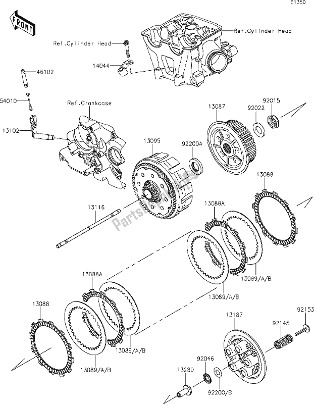 All parts for the 10 Clutch of the Kawasaki KLX 450R 2021