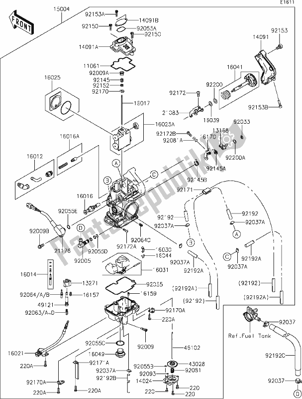 Tutte le parti per il 16-2carburetor del Kawasaki KLX 450R 2021