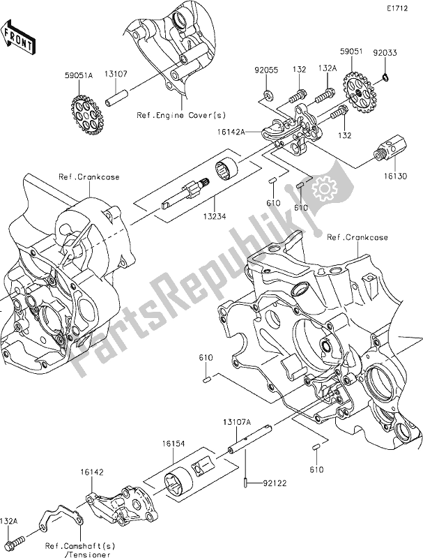 Todas as partes de 17 Oil Pump do Kawasaki KLX 450R 2021