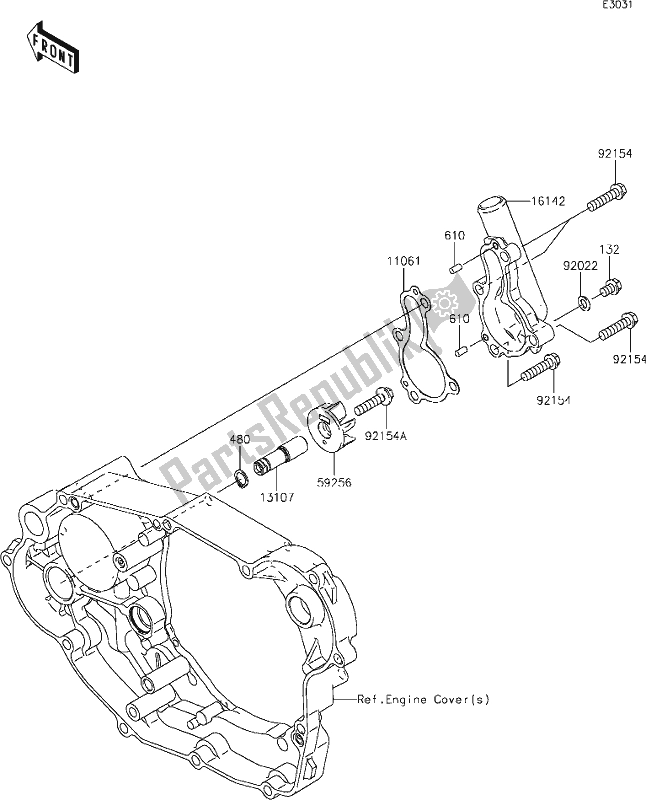 Tutte le parti per il 22 Water Pump del Kawasaki KLX 450R 2021