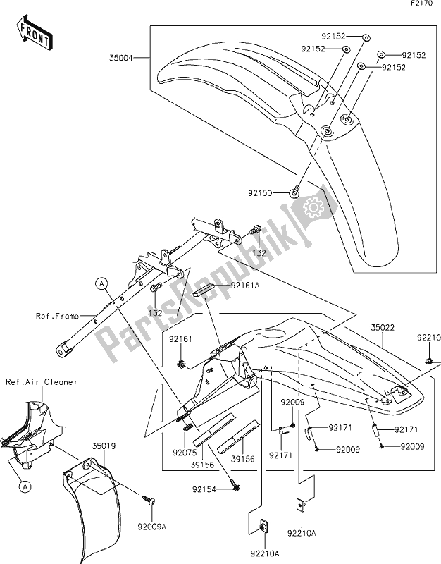 Todas las partes para 31 Fenders de Kawasaki KLX 450R 2021