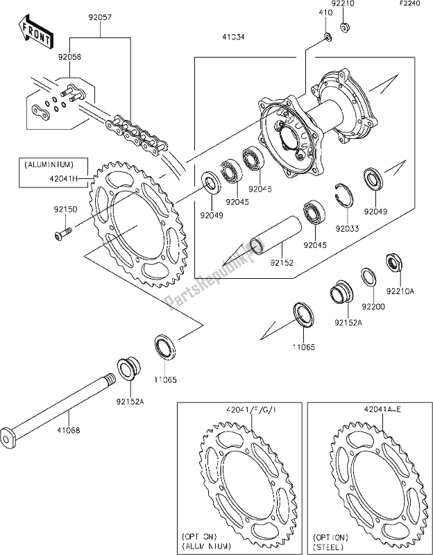 All parts for the 35 Rear Hub of the Kawasaki KLX 450R 2021