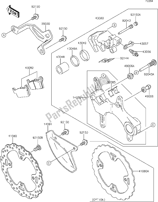 Tutte le parti per il 41 Rear Brake del Kawasaki KLX 450R 2021