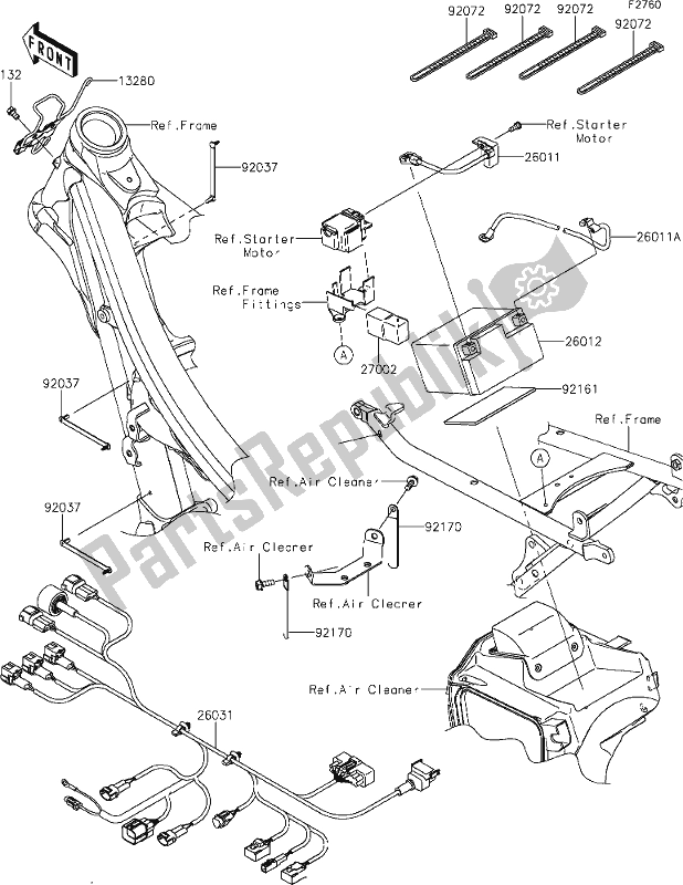 Tutte le parti per il 51 Chassis Electrical Equipment del Kawasaki KLX 450R 2021