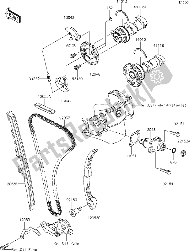 Todas las partes para 7 Camshaft(s)/tensioner de Kawasaki KLX 450R 2021