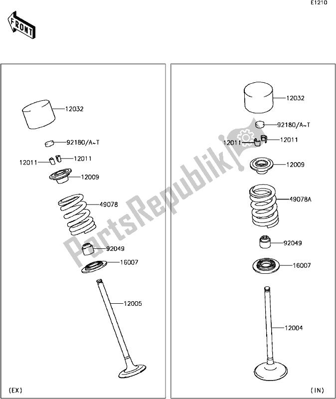 All parts for the B-8 Valve(s) of the Kawasaki KLZ 1000 Versys 2017