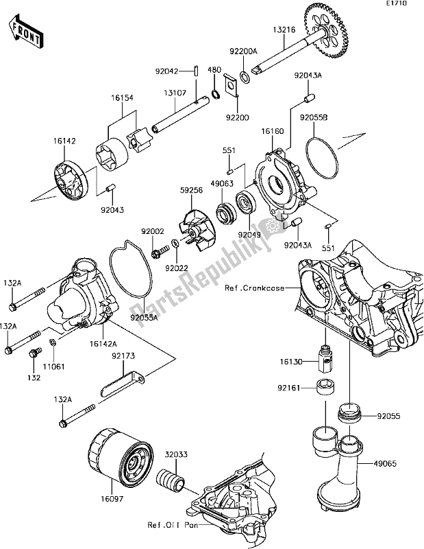 All parts for the C-12oil Pump of the Kawasaki KLZ 1000 Versys 2017