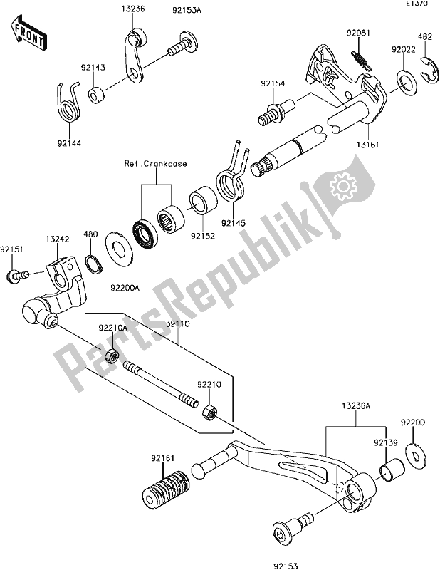 All parts for the C-3 Gear Change Mechanism of the Kawasaki KLZ 1000 Versys 2017