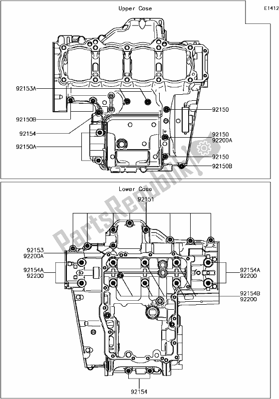 Wszystkie części do C-5 Crankcase Bolt Pattern Kawasaki KLZ 1000 Versys 2017