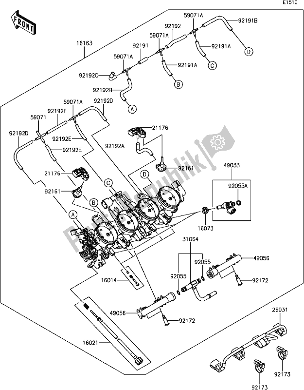 All parts for the C-8 Throttle of the Kawasaki KLZ 1000 Versys 2017