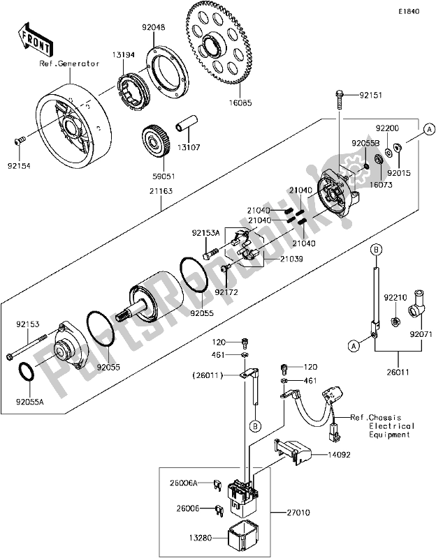 Tutte le parti per il D-3 Starter Motor del Kawasaki KLZ 1000 Versys 2017