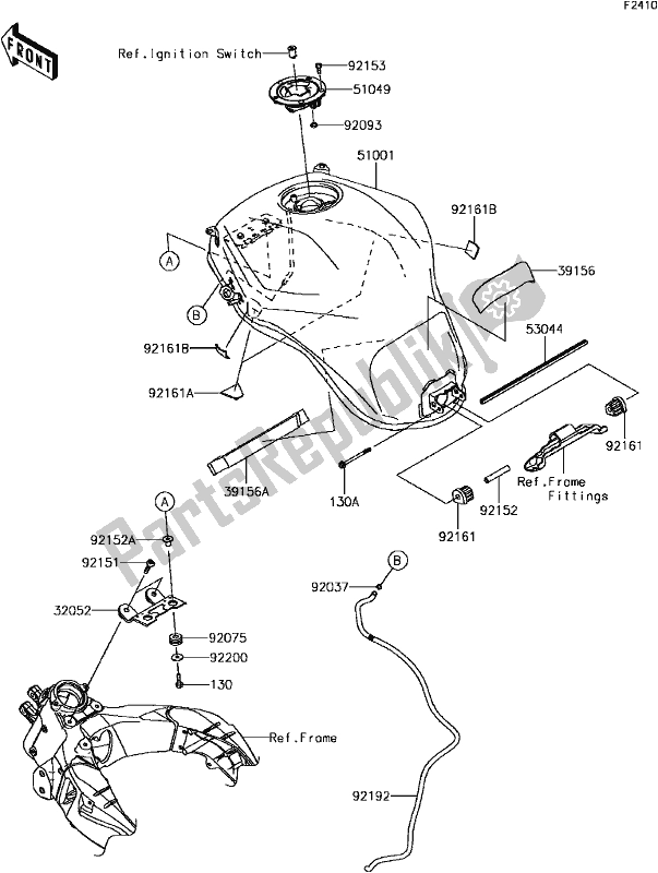 Todas las partes para F-11fuel Tank de Kawasaki KLZ 1000 Versys 2017