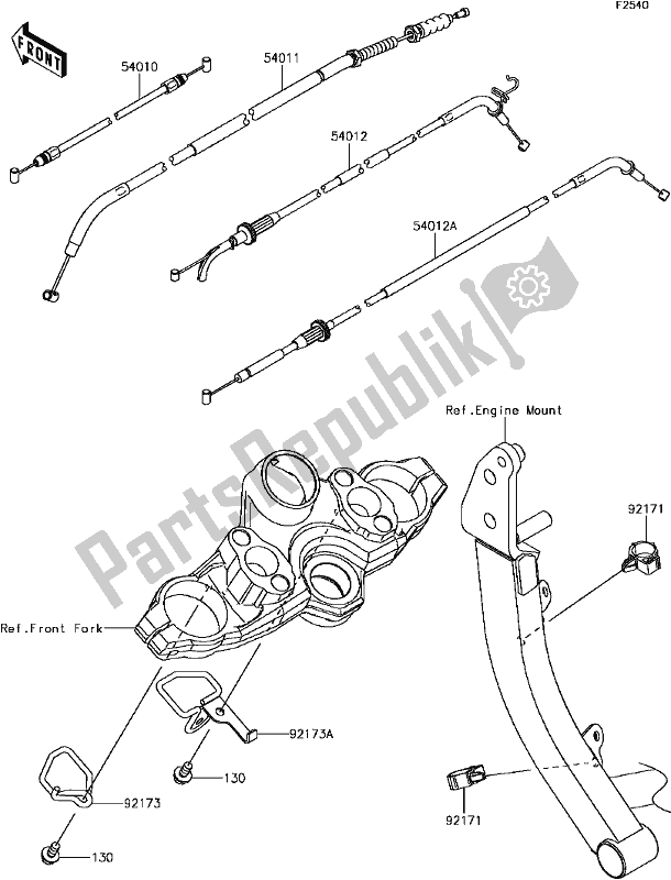 All parts for the F-14cables of the Kawasaki KLZ 1000 Versys 2017