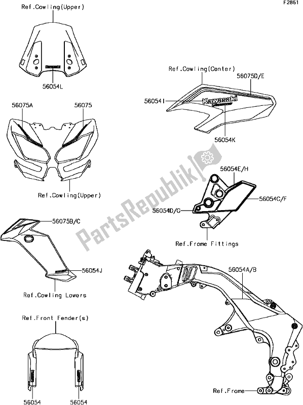 All parts for the G-12decals of the Kawasaki KLZ 1000 Versys 2017