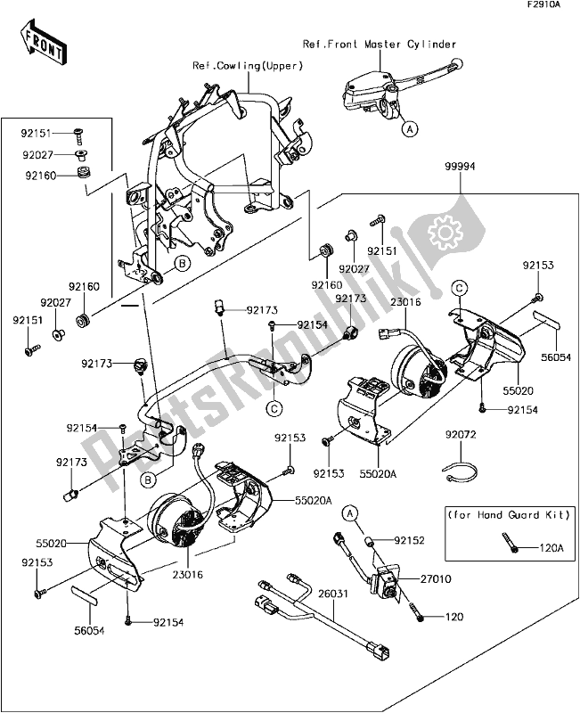 All parts for the H-5 Accessory(fog Lamp) of the Kawasaki KLZ 1000 Versys 2017