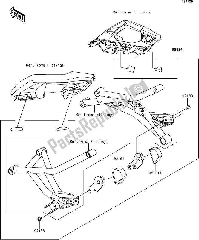 Alle onderdelen voor de H-8 Accessory(bag Fitting Kit) van de Kawasaki KLZ 1000 Versys 2017