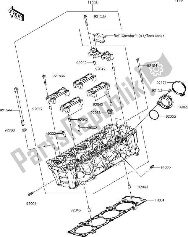 Alle onderdelen voor de 1 Cylinder Head van de Kawasaki KLZ 1000 Versys 2018