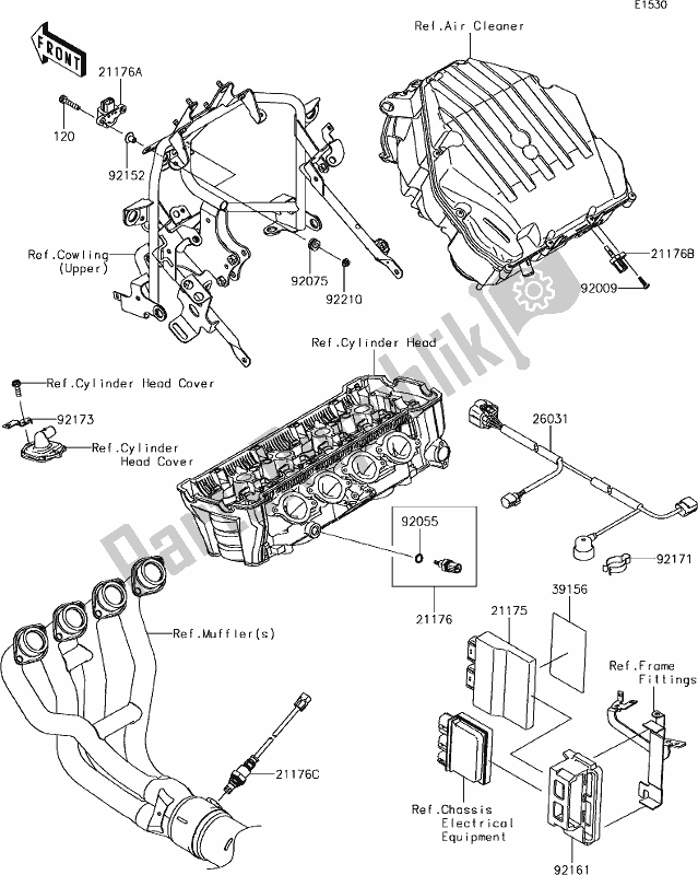 Wszystkie części do 20 Fuel Injection Kawasaki KLZ 1000 Versys 2018