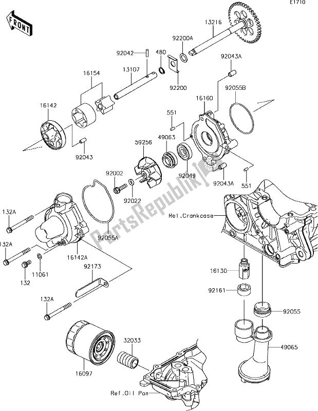 All parts for the 22 Oil Pump of the Kawasaki KLZ 1000 Versys 2018