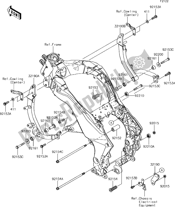 Tutte le parti per il 29 Engine Mount del Kawasaki KLZ 1000 Versys 2018