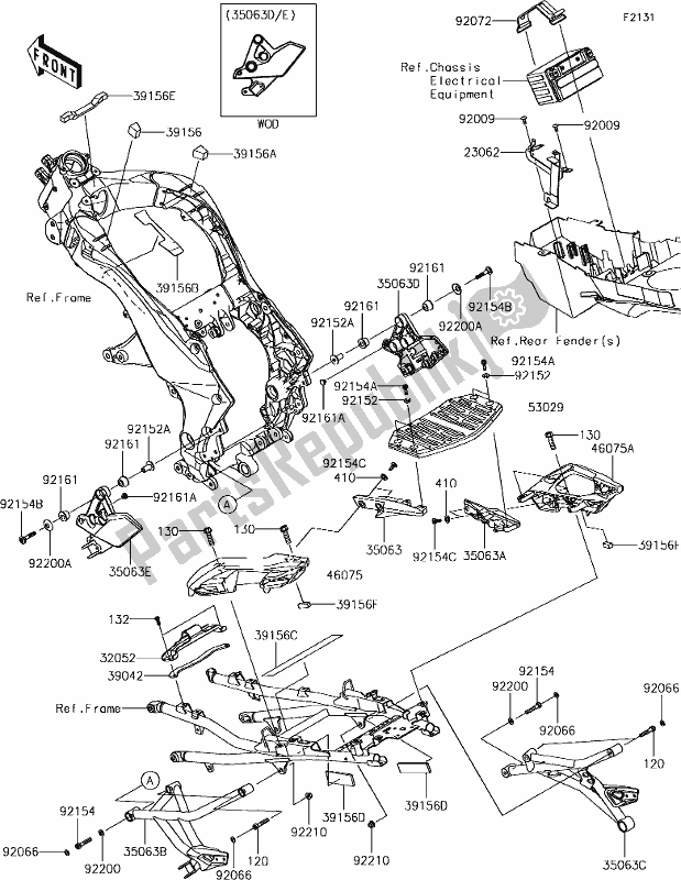 Toutes les pièces pour le 30 Frame Fittings du Kawasaki KLZ 1000 Versys 2018