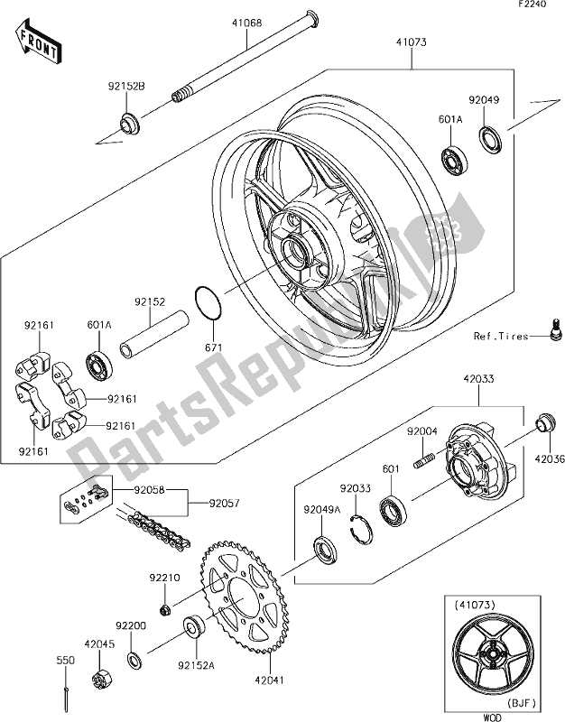 Alle onderdelen voor de 39 Rear Hub van de Kawasaki KLZ 1000 Versys 2018