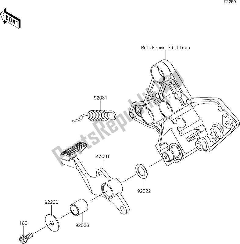 Alle onderdelen voor de 40 Brake Pedal van de Kawasaki KLZ 1000 Versys 2018