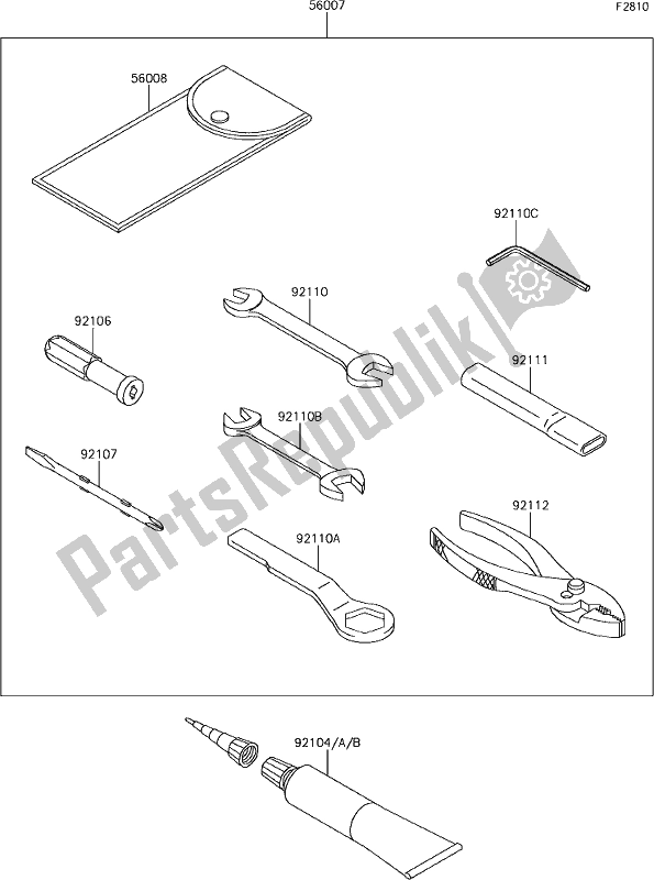 Wszystkie części do 58 Owner's Tools Kawasaki KLZ 1000 Versys 2018