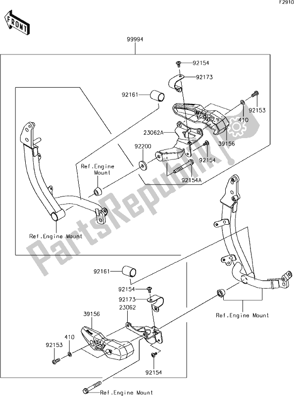 All parts for the 65 Accessory(frame Slider) of the Kawasaki KLZ 1000 Versys 2018