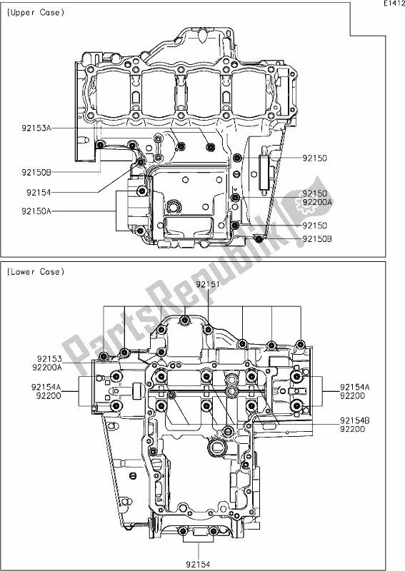 Todas las partes para 15 Crankcase Bolt Pattern de Kawasaki KLZ 1000 Versys S 2021