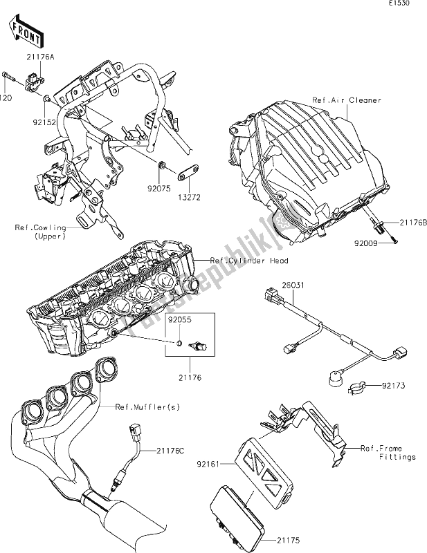 Tutte le parti per il 20 Fuel Injection del Kawasaki KLZ 1000 Versys S 2021