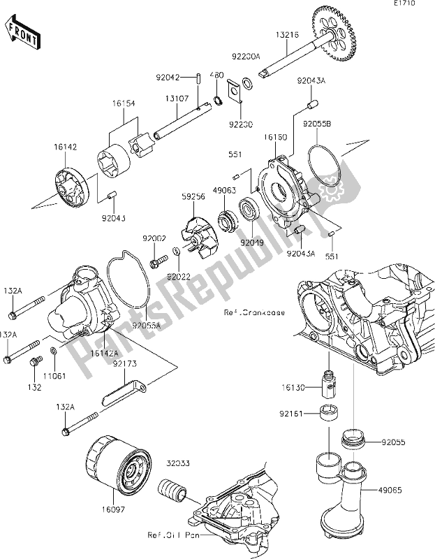 Todas as partes de 22 Oil Pump do Kawasaki KLZ 1000 Versys S 2021